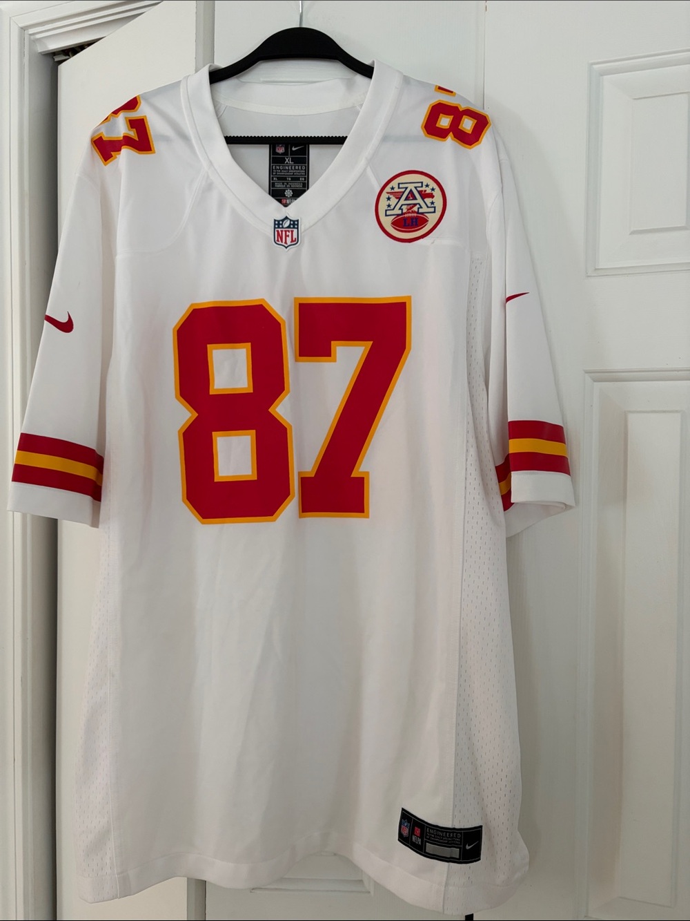 NFL Nike White Chiefs #87 Jersey with Red and Gold Accents / Karma